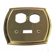 SWITCH PLATE - BRASS, COMBO DOUBLE , CURVED