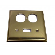 SWITCH PLATE - BRASS PLATED, COMBO DOUBLE