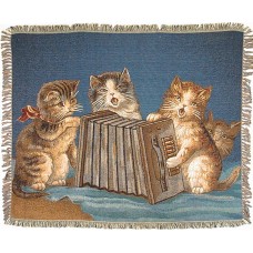 Tapestry Throw - Cats Playing Music