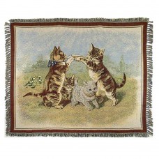Tapestry Throw - Playing Cats