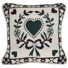 Cushion Covers, Heart In Wreath 17"X17"  - Cover Only