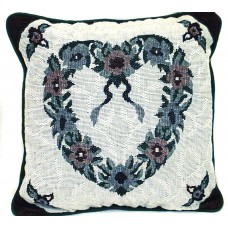 Cushion Cover, Single Floral Heart 17"X17"