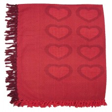 Table Cloth- Hearts, Red/Burgandy-52X70"