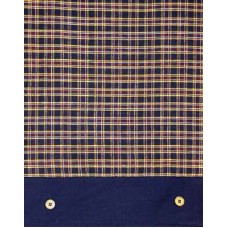 Tablecloth, Navy Plaid W/Gold Stripes 52"X70