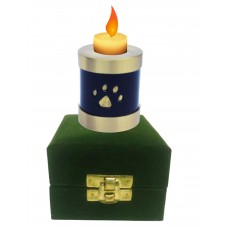 Urn For Pets, Solid Metal, Gold/Blk-Small