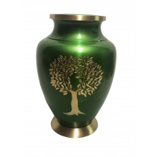 Urn, Brass - Green Tree