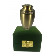 Keepsake Urn, Engraved - Brass, In Velvet Box