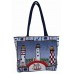 Shopping Bags -Nautical-3 Lt. Houses - 12X18"