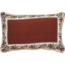 Tapestry Cushion - 12X18, Floral Border - Filled