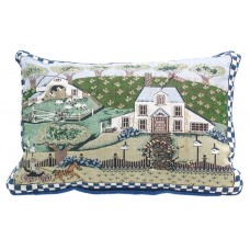 Tapestry Cushion Filled - House On Prairie W/ ZIPPER