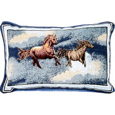 Tapestry Cushion - Running Horse - Filled 