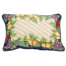 Cushion, Tapestry, 12X18 - Fruit Border - Filled