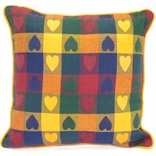 Cushion Cover, Large Heart - Burgundy W/Zipper 17"X17"