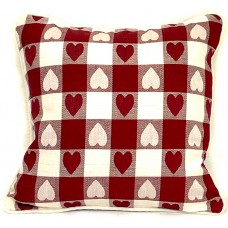 Cushion Cover , Large Heart - Burgundy W/Zipper 18"X18"