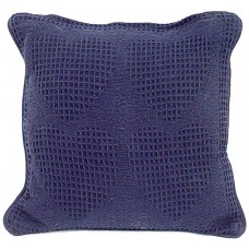 Cushion Cover, Solid Blue/Raised Hrt W/Zipper  17"X17"
