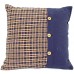 Cushion, Dark Navy Plaid W/Buttons 17"X17"