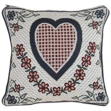 Cushion, Center Heart Check 18"X18"