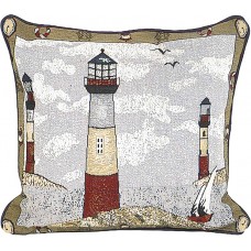 Tapestry Cushion Cover, 17X17- Lt. Houses