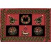 Place Mat, Christmas, +Gold Work Design-Red/Blk