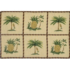 Tapestry Place Mat- Pine Apple/Palm Tree