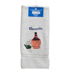 Hand Towels, Embroidered - Wine Bottle