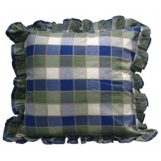 Cushion, 25 X25 - Country Khaki/Blue