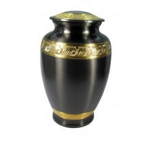 Urn, Brass, Anodised Black, With Engraving