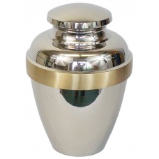 Urn, Pewter Finish, Brass With Bright Nickle