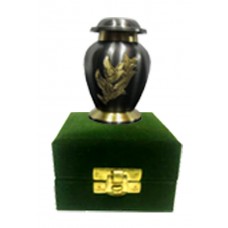 Urn Keepsake, Pewter/Brass - Doves, In Velvet Box