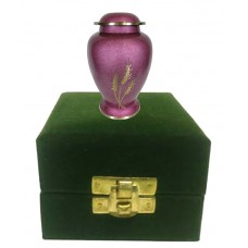 Keepsake Urn - Solid Brass - Pink, In Velvet Box